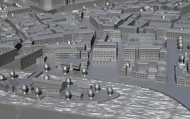 Maquette en aluminium pour projets extérieurs urbains